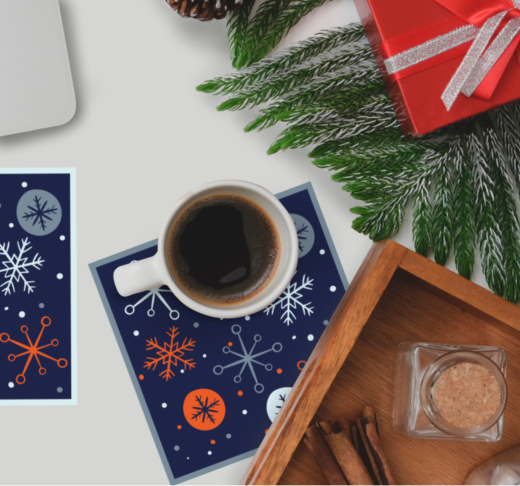Bases para copos de natal com design de flocos de neve - TenStickers