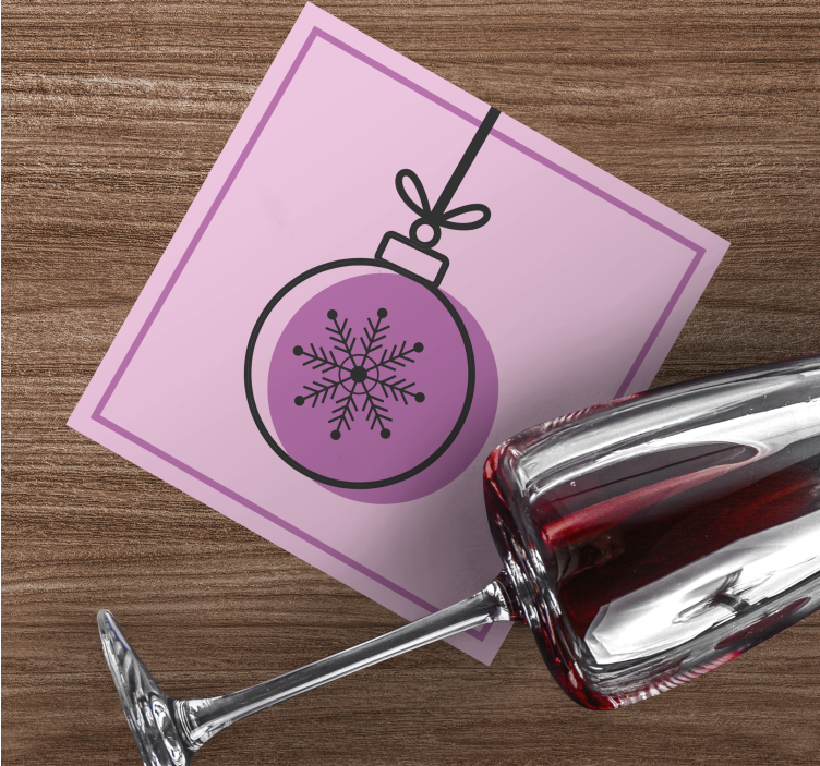 Bases para copos de natal com gráfico de floco de neve - TenStickers