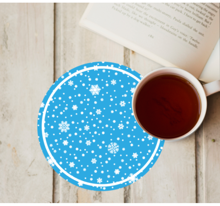 Bases para copos de natal com padrão de flocos de neve - TenStickers