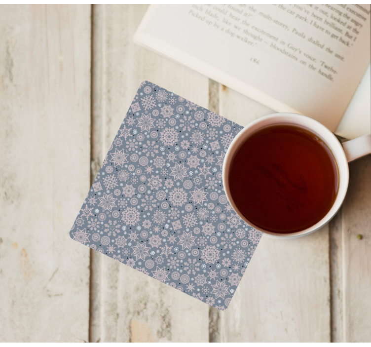 Bases para copos de natal com padrão floral de inverno - TenStickers