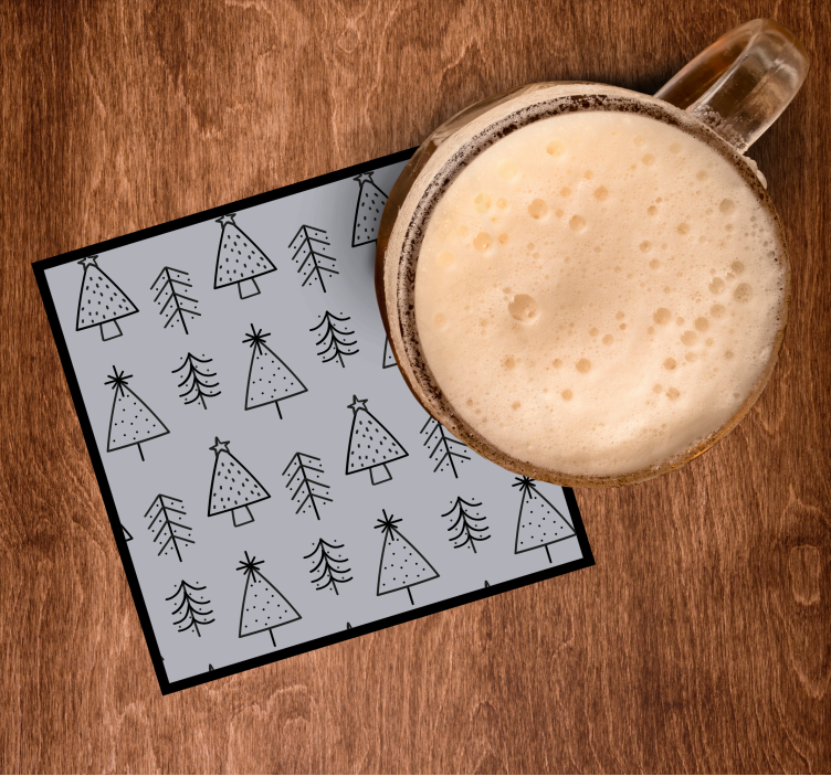 Bases para copos de natal com padrões de árvore estilizados - TenStickers