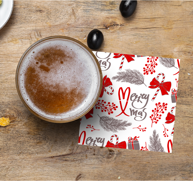 Bases para copos de natal com padrões festivos - TenStickers