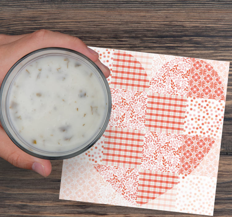 Bases para copos de natal em padrão de corações - TenStickers