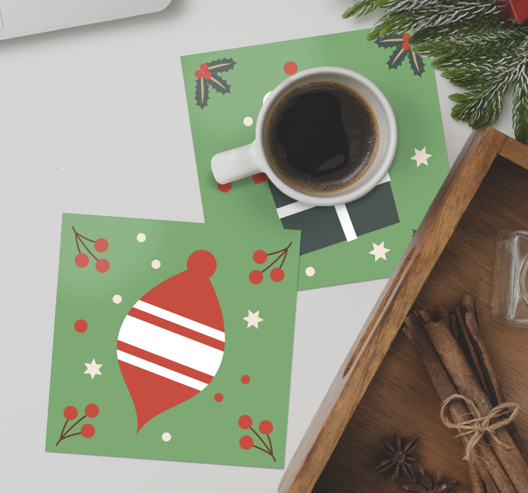 Bases para copos de natal enfeite e presente - TenStickers