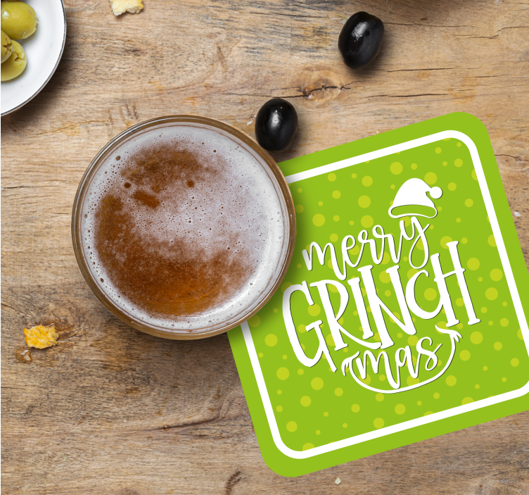 Bases para copos de natal felizes festas do grinch - TenStickers