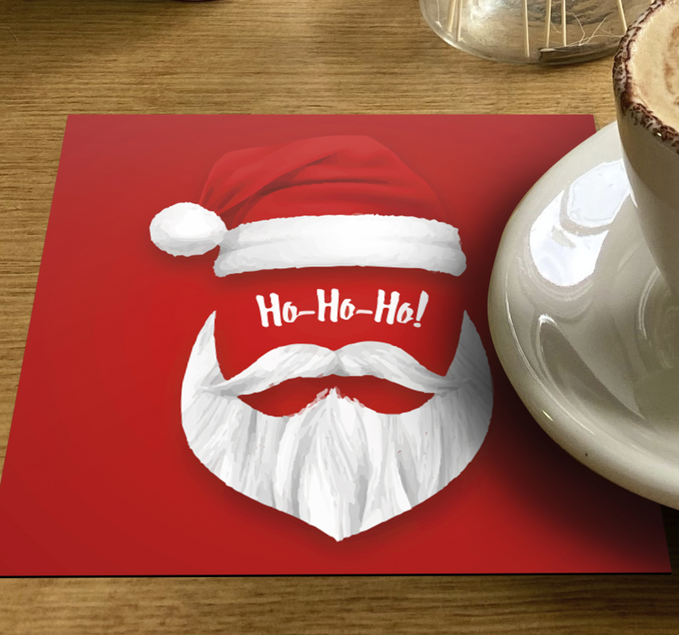 Bases para copos de natal ilustração de chapéu do papai noel - TenStickers