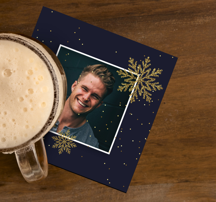 Bases para copos Moldura de natal com foto - TenStickers