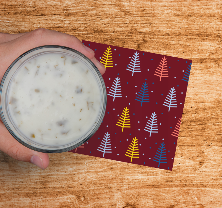 Bases para copos de natal padrão de Árvore colorida - TenStickers