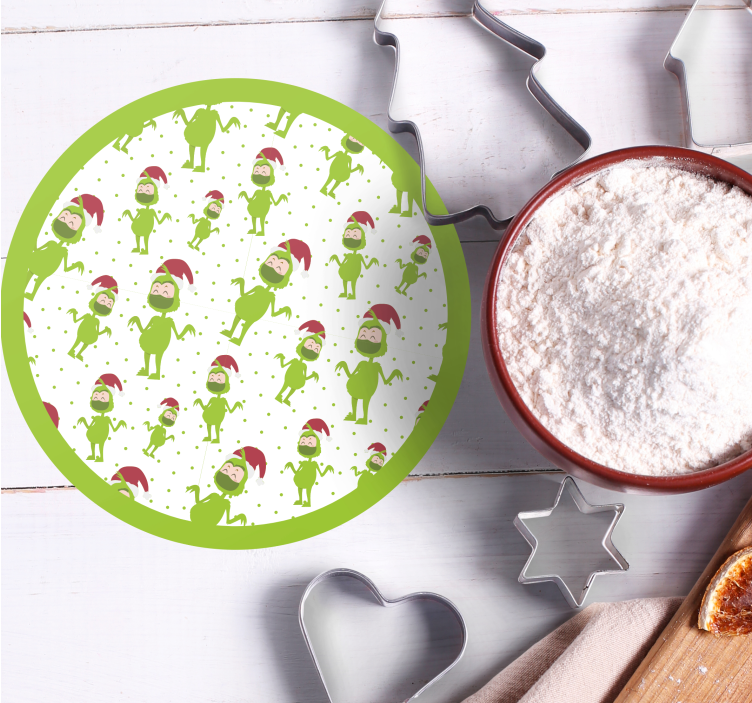 Bases para copos de natal personagens verdes divertidos - TenStickers