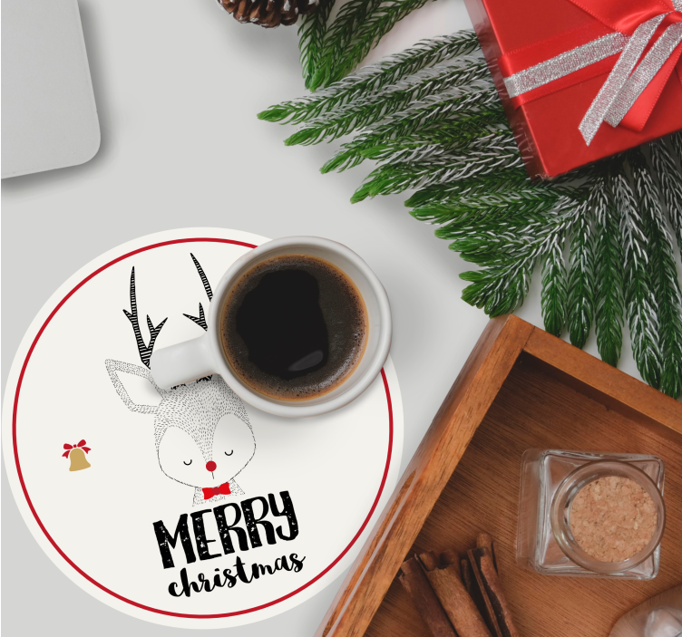 Bases para copos de natal rena com sinos - TenStickers