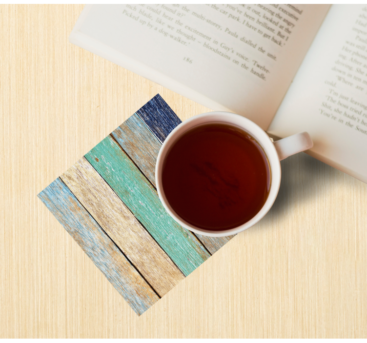 Bases para copos de tábuas de madeira envelhecida - TenStickers