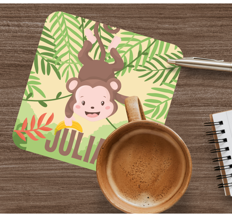 Bases para copos design de macaco brincalhão - TenStickers