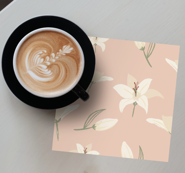 Bases para copos elemento floral elegante - TenStickers