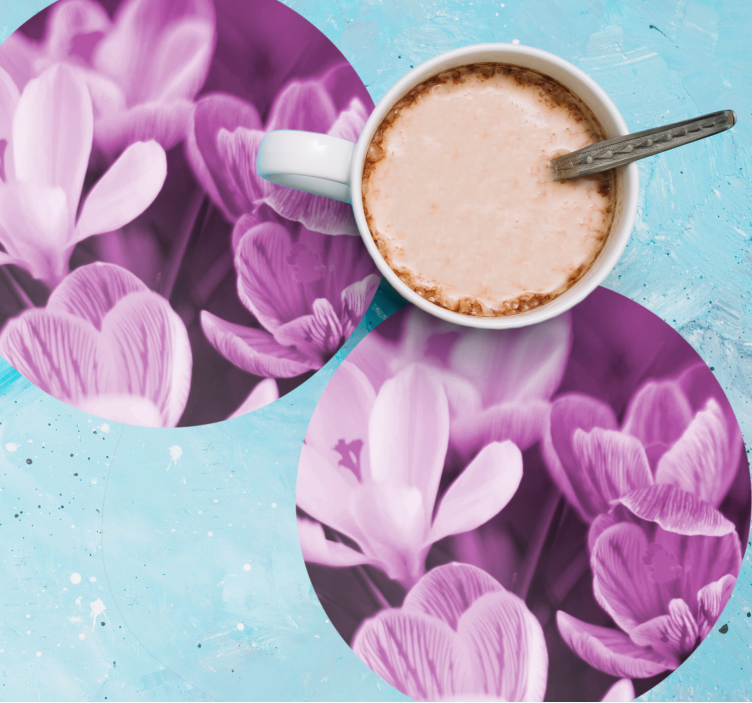 Bases para copos elemento floral vibrante - TenStickers