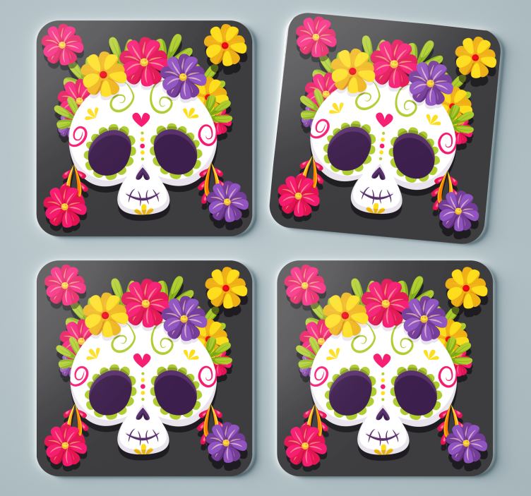 Bases para copos alternativas Dia da base para copos de flores mo - TenStickers