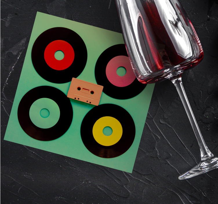 Bases para copos alternativas Disco de vinil disco excêntrico - TenStickers