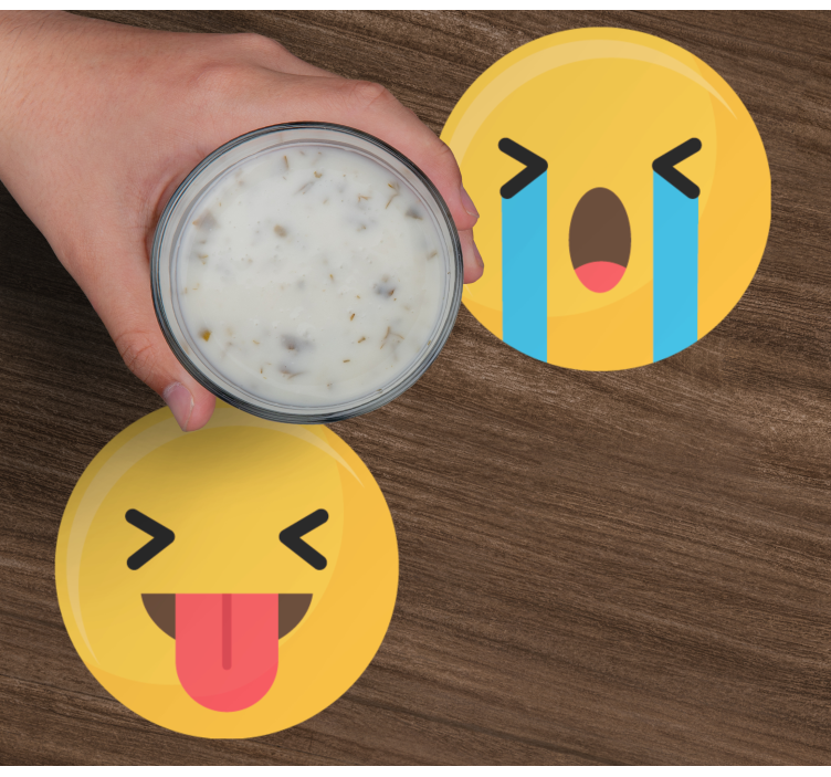 Bases para copos alternativas Emojis de mídia social - TenStickers