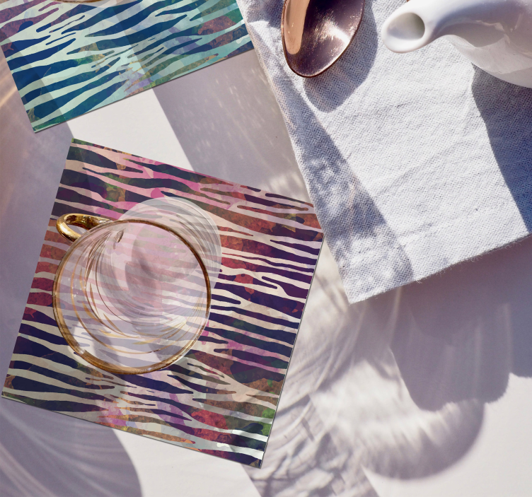 Bases para copos de zebra Textura zebra abstrata - TenStickers