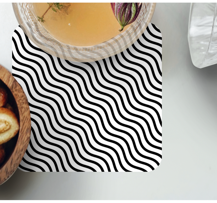 Bases para copos modernas Fundo branco com linhas pretas vetoriai - TenStickers