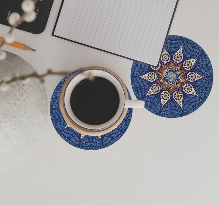 Bases para copos modernas Mosaico de mandala - TenStickers