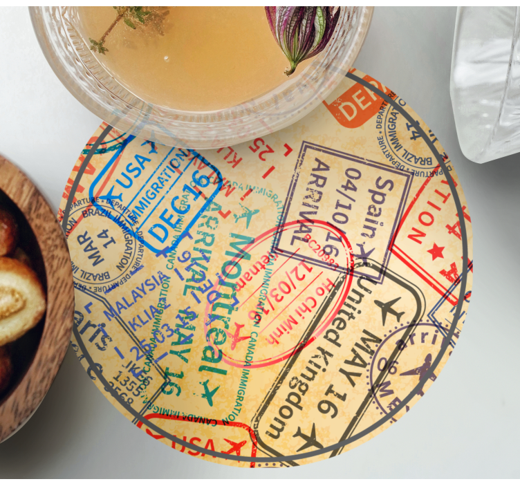 Bases para copos modernas Selos de viagem - TenStickers