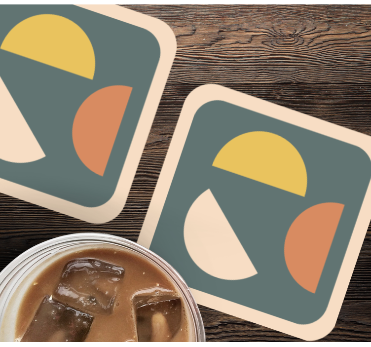 Bases para copos modernas Semicírculos e retângulos geométricos - TenStickers