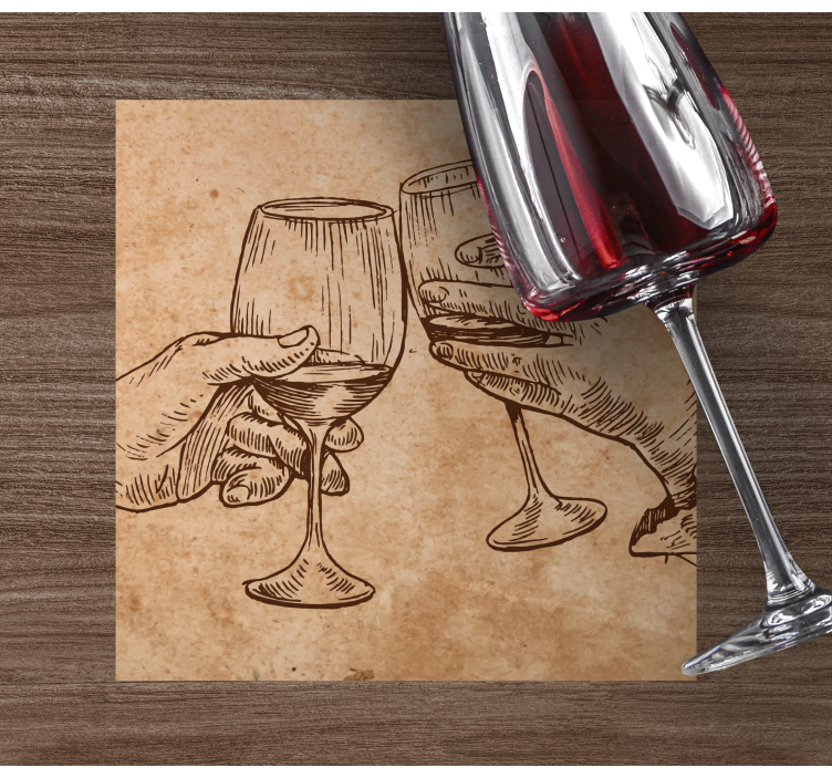 Bases para copos vintage Amantes do vinho - TenStickers