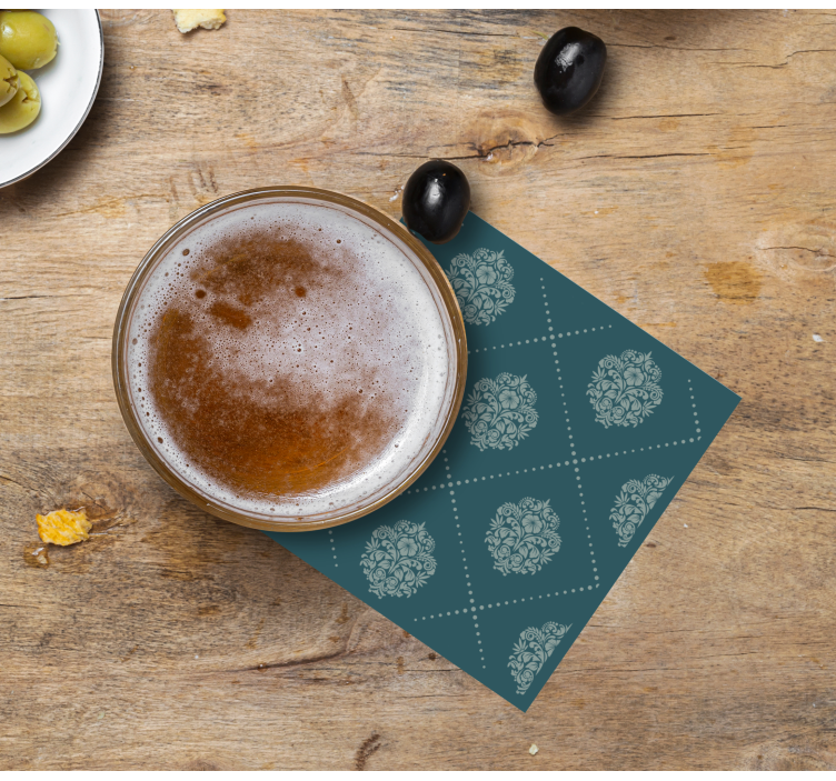 Bases para copos vintage Damasco padrão hexagonal - TenStickers