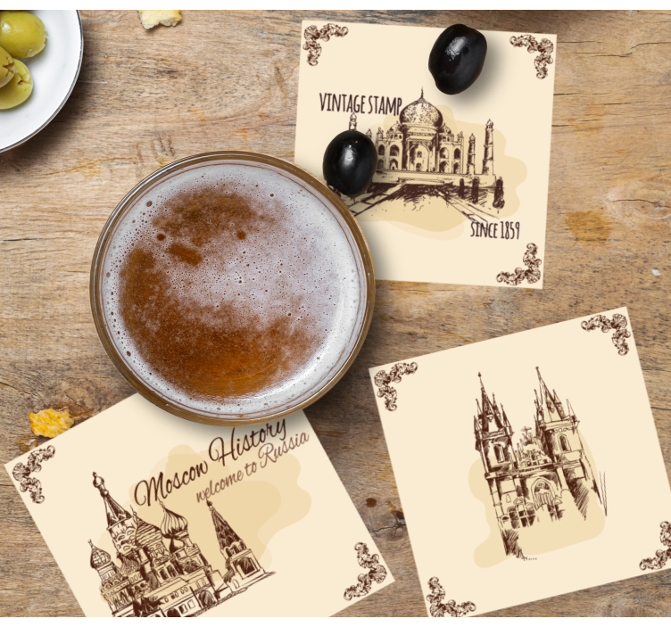 Bases para copos vintage Postais elegantes - TenStickers