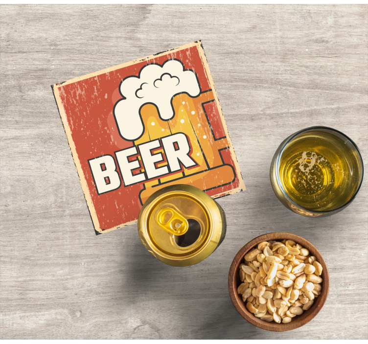 Bases para copos vintage Tema cerveja à moda antiga - TenStickers