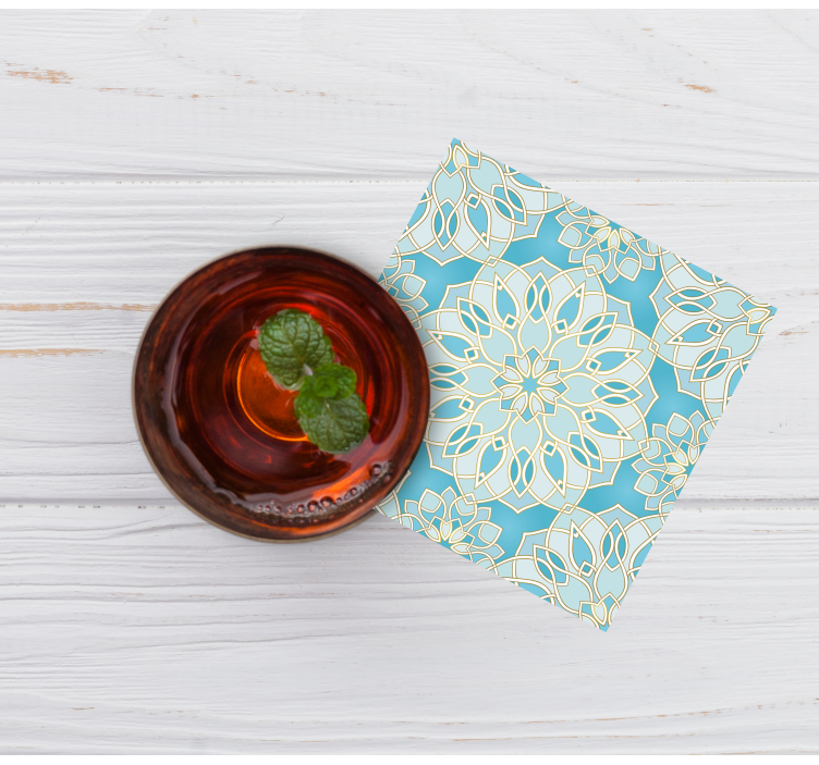 Bases para copos emblema de flor intrincada - TenStickers