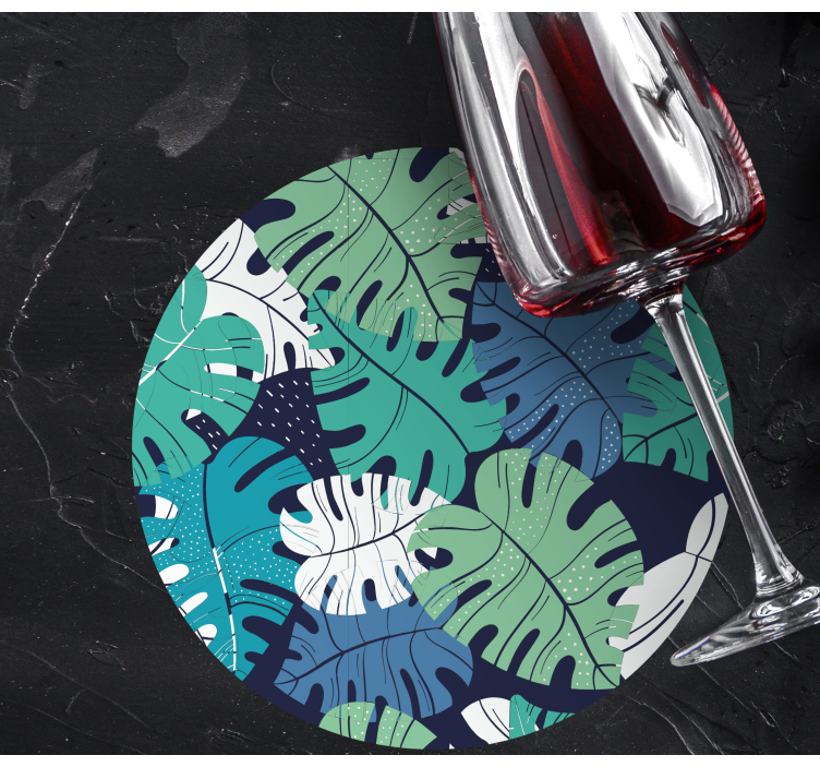 Bases para copos emblema de folha tropical - TenStickers