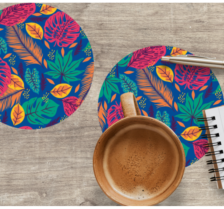 Bases para copos estampa de folhas tropicais - TenStickers