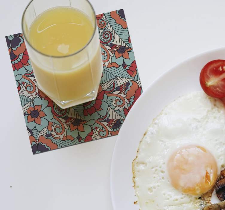 Bases para copos estampa floral - TenStickers