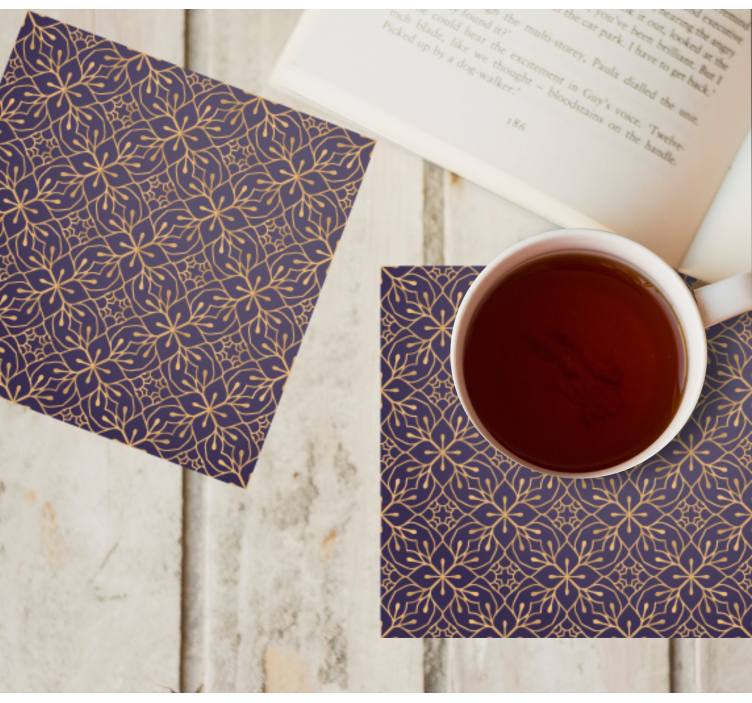 Bases para copos estilo estampado de flores - TenStickers