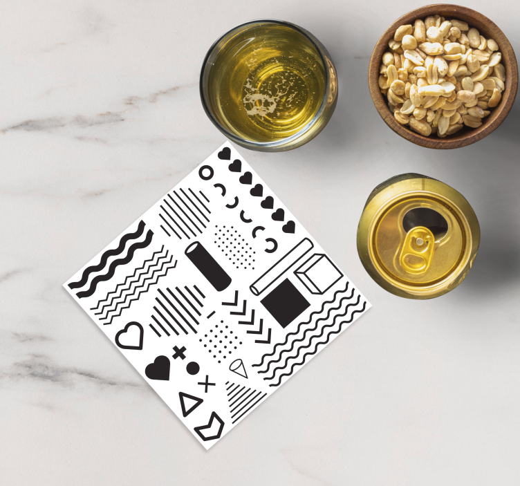 Bases para copos exploração de formas geométricas - TenStickers