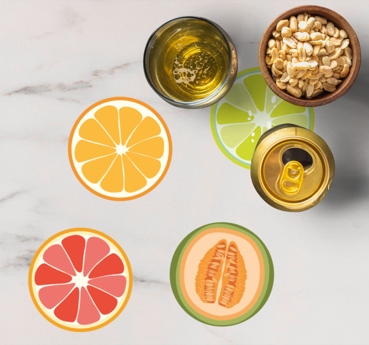 Bases para copos fatias de frutas - TenStickers