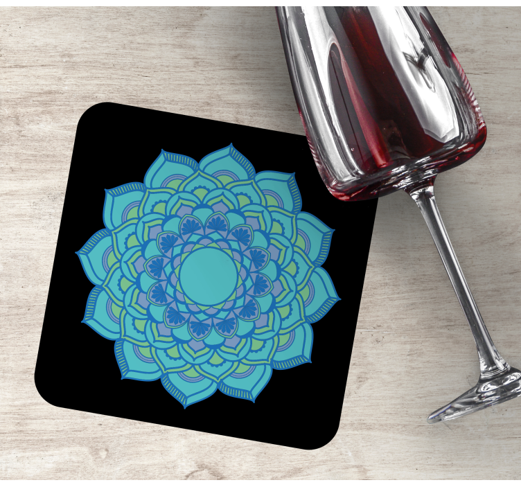 Bases para copos florais azuis intricados - TenStickers