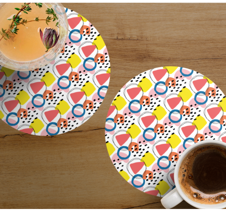 Bases para copos formas abstratas coloridas - TenStickers