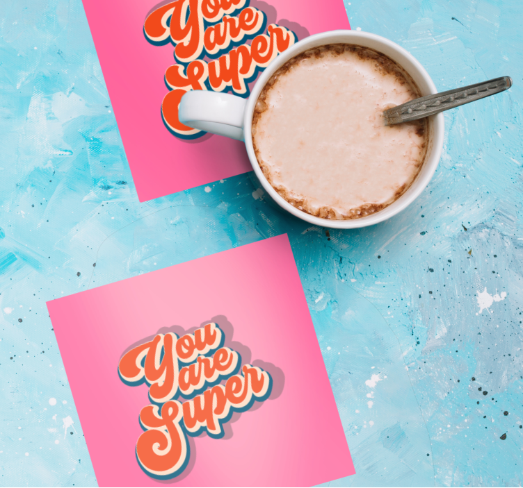 Bases para copos frase com design de frases motivacionais - TenStickers