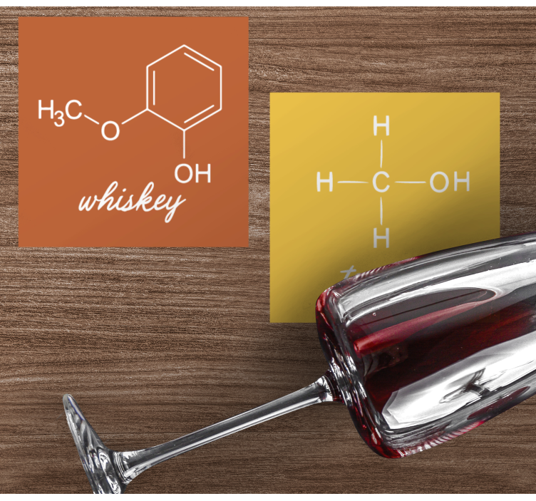 Bases para copos frase estruturas químicas de bebidas - TenStickers