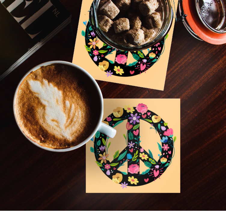 Bases para copos frase símbolo da serenidade botânica - TenStickers