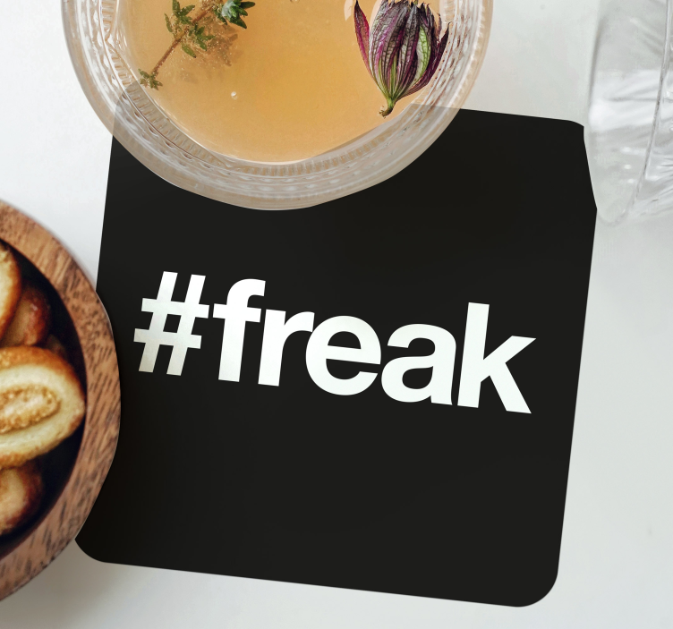 Bases para copos fundo preto com hashtag - TenStickers