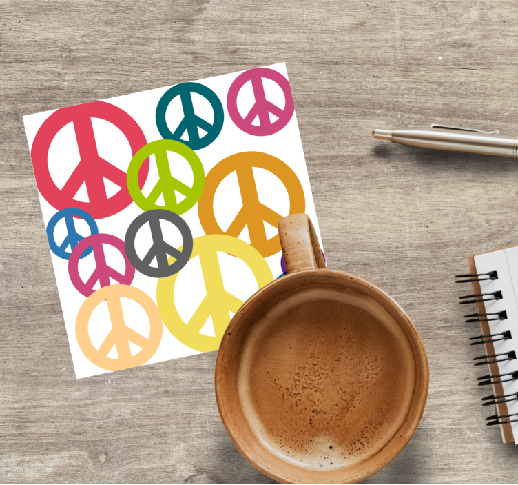 Bases para copos Ícones de paz vibrantes - TenStickers