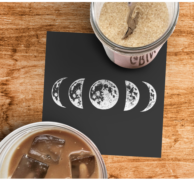 Bases para copos ilustração das fases lunares - TenStickers