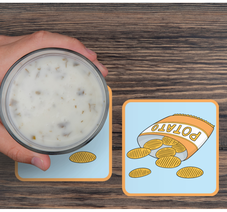 Bases para copos ilustração de sacola de petiscos - TenStickers