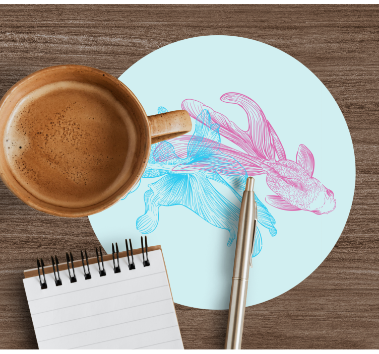 Bases para copos ilustrações de peixes bicolor - TenStickers