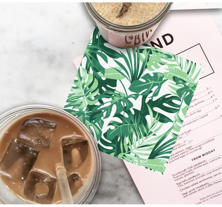 Bases para copos inspiração em folhas tropicais - TenStickers