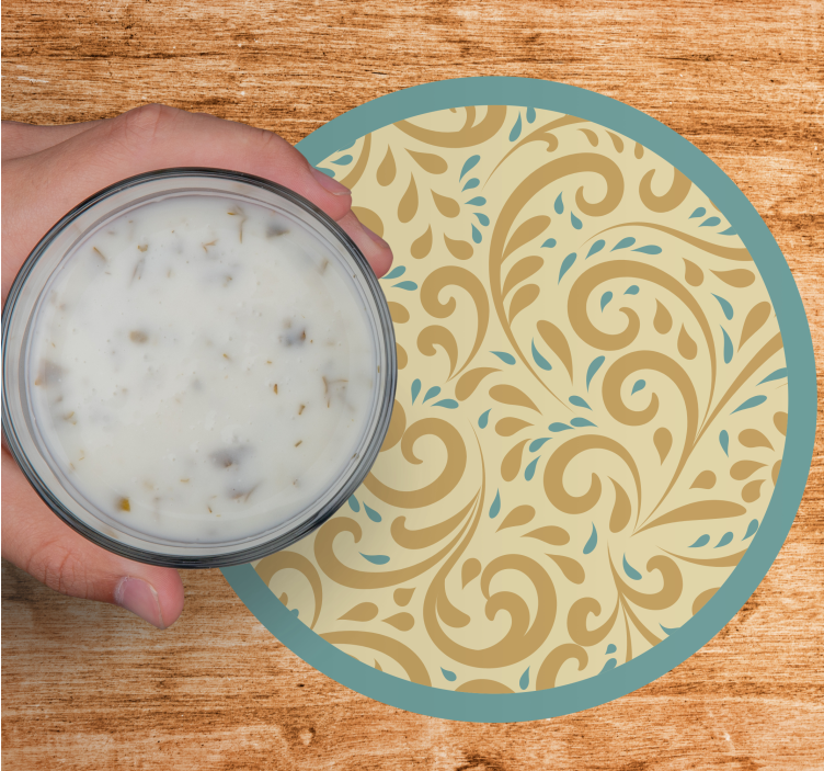 Bases para copos inspiração floral elegante - TenStickers