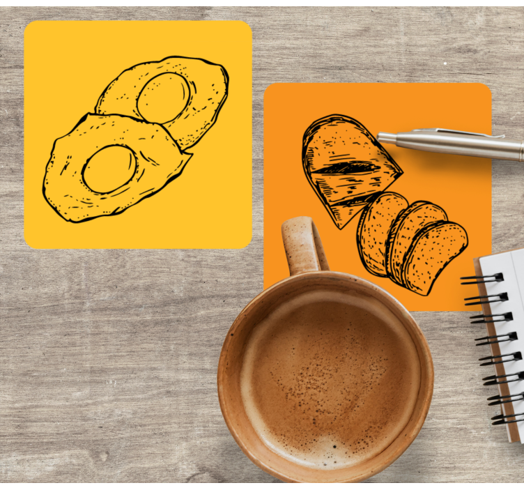 Bases para copos modernas abacate e pão fatiado - TenStickers